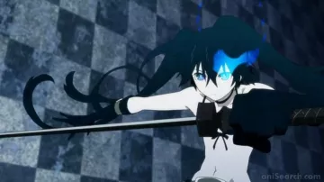 UNE REPLIQUE NENDOROID DE BLACK ROCK SHOOTER AVEC UNE EPEE DANS BLACK ROCK SHOOTER