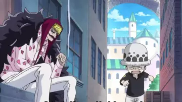 Les figurines de Corazon et de Trafalgar Law enfant dans One Piece