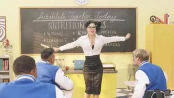 The leather skirt of Fergie in the video M. I. L. F. $