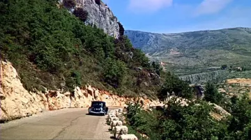 The provencal village of Gourdon from the Road to Caussols (D3) at the beginning of the hand at The collar of Alfred Hitchcocl