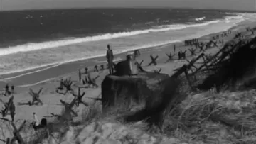 Omaha Beach revived on the beach of la Conche Whales on the island of Ré (bunkers Ro 428) for the filming of the movie "The longest day"