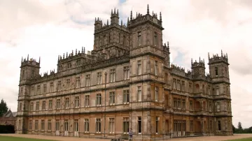 The château de Highclere (Highclere Castle) in Newbury, United Kingdom in Downton Abbey