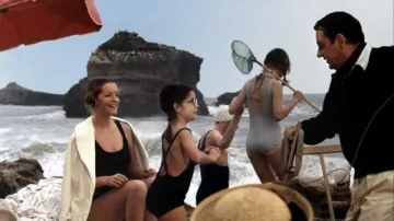 The large beach of Biarritz in The grand rifle