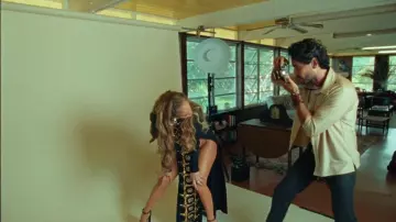 The black dress and gold Fausto Puglisi Jennifer Lopez in Ni Tú Ni Yo ft. Gente de Zona