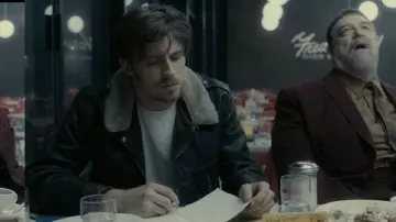 The leather jacket of Johnny Five (Garrett Hedlund) in Inside Llewyn Davis
