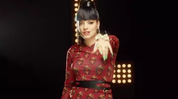 The dress Abrahamsson Biggie Printed (Nororious Big) of Lily Allen in her music video Hard Out Here