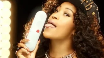 The speaker Beats by Dr Dre in the clip, Hard Out Here Lily Allen