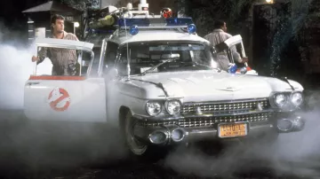 La plaque minéralogique de l'ambulance dans Ghosbusters