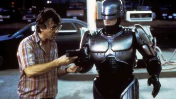 The costume of RoboCop Officer Alex J. Murphy (Peter Weller) in RoboCop