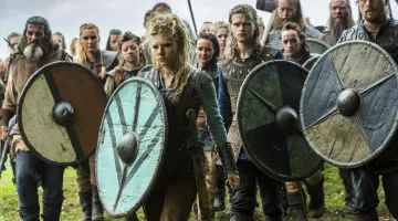 The shield viking Lagertha (Katheryn Winnick) in the series Vikings