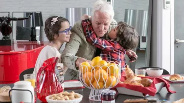 The carafe transparent red Guzzini used at breakfast in thoroughly