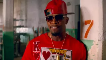 The sunglasses of Leon said "Bats" (Jamie Foxx) in Baby Driver