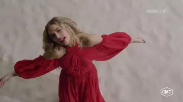 The red dress with Giambattista Valli to Maddie Conrad (Lennon Stella) in Nashville S05E21