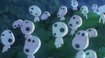 Los Kodama (espíritus de la suerte) en Princess Mononoke