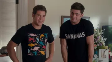 The black t-shirt with dolphins Mike Stangle (Adam DeVine) in Out-of-Control