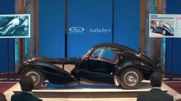 The replica of a Bugatti Type 57 S Atlantic sold at auction at Sotheby's in Overdrive