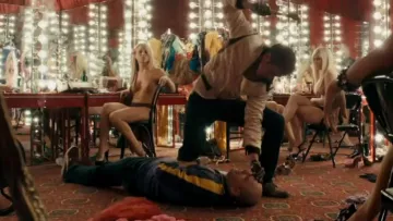 Les sneakers Puma rouges de Cook (James Biberi) dans Drive