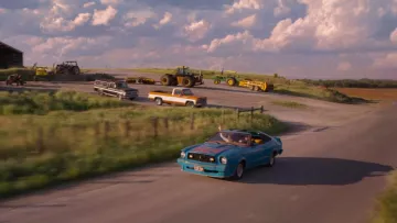 La voiture Ford Mustang King Cobra II de 1978 conduite par Ego (Kurt Russell) dans le film Les Gardiens de la galaxie Vol.2