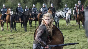 The armbands in chainmail Lagertha (Katheryn Winnick) in Vikings