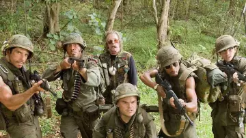 The authentic military helmet worn by Jeff Portnoy (Jack Black) in the movie Thunder in the Tropics