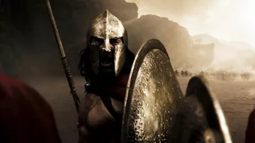 El auténtico escudo del capitán Artemisa (Vincent Regan) en el año 300