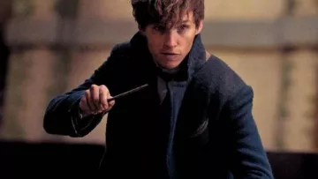 The magic wand of Norbert Dragon (Eddie Redmayne) in fantastic animals