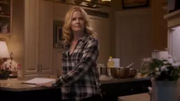 Paige plaid shirt worn by Lucy Kersey (Elisabeth Shue) as seen in Death Wish