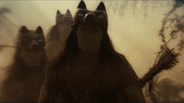 The wolf's mask of Ephraim Black (Rick Mora) in Twilight, chapitre 1 - Fascination