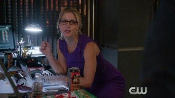 Purple dress from Felicity Smoak (Emily Bett Rickards) in Arrow