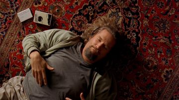 Le tapis persan "Mashhad" de Jeffrey Lebowski (Jeff Bridges) dans The Big lebowski