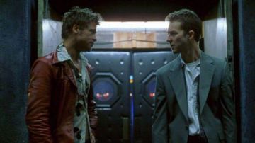 Le blouson cuir rouge Jonathan A. Logan porté par Tyler Durden (Brad Pitt) dans Fight Club