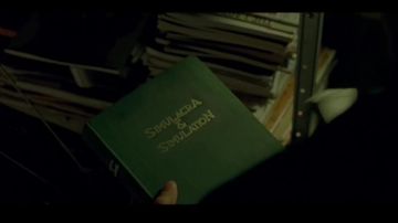 The book "Simulacra and simulation" used in the Matrix