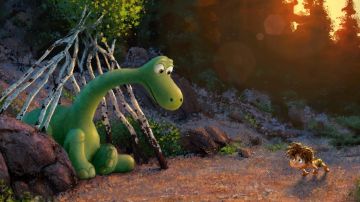 The replica plush of Arlo in the cartoon the journey of Arlo