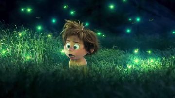 The replica plush Spot in the cartoon of The journey of Arlo