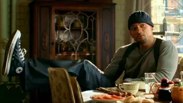 Les sneakers Converse CT Hi Black en cuir de l'officier Del Spooner (Will Smith) dans I, Robot