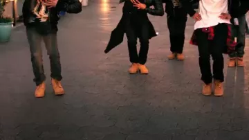 La madera de chris brown y sus bailarines en el fiel clip