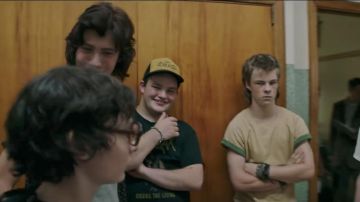 The t-shirt "Among the living dead" Anthrax carried by Belch (Jake Sim) in It