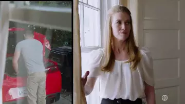 The top Joie silk color porcelain Alice Vaughan (Mireille Enos) in The Catch