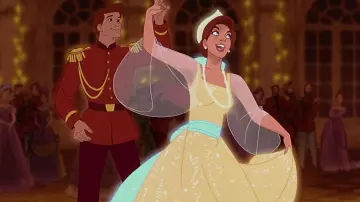 The golden dress of Anastasia in the animated Anastasia