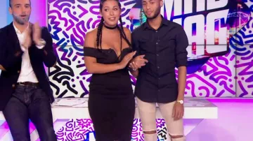 La robe noire col bateau de Ayem dans Le mad mag du 05/09/2017 sur NRJ12