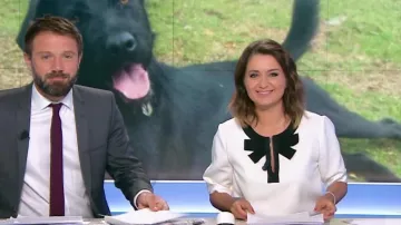 La blouse blanche de Céline Moncel dans La première édition sur BFMtv du 29/08/2017