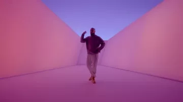 The jog pants grey McQ Alexander McQueen Drake in her video clip Hotline Bling