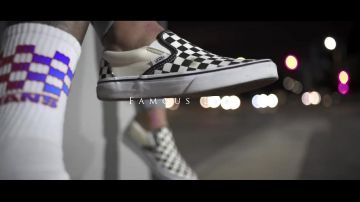 The pair of Vans checkered the girlfriend of Famous Dex in his clip, Drip from my walk