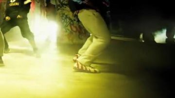 The pair of Nike Air DT Max 96 RED in the clip Look at me now Chris Brown