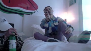 The Vans shoes SK8 high tops all white in the clip IT G MA BY KEITH APE