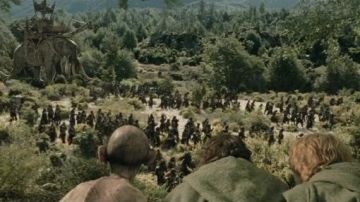 Le camp des Ithiliens dans Le Seigneur des Anneaux : Les deux tours