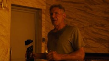 The bottle of Johnnie Walker whiskey in a limited edition in Blade Runner 2049