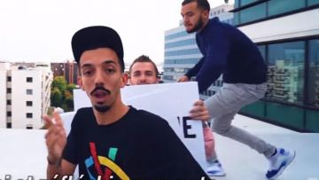 La pareja del Puma Tsugi Shinsei Nido de Oli en el clip Freestyle del Dico de Squeezie