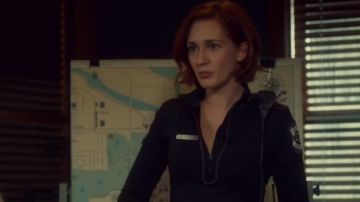 The top of Nicole Haught (Katherine Barrell) in Wynonna Earp S02E05