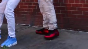 The pair of Nike Air Foamposite One in the clip Prime Time Jimmy Wopo